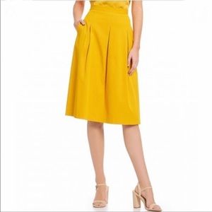 Gianni Bini Mustard Midi Lined Skirt